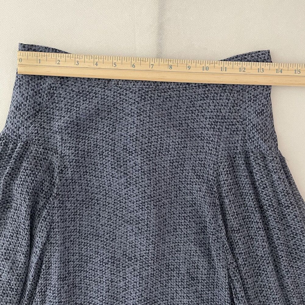 Rebecca Taylor Silk High Low Midi Skirt Blue Asymmetrical Ruffle Hem Size 6 -C - Picture 7 of 12